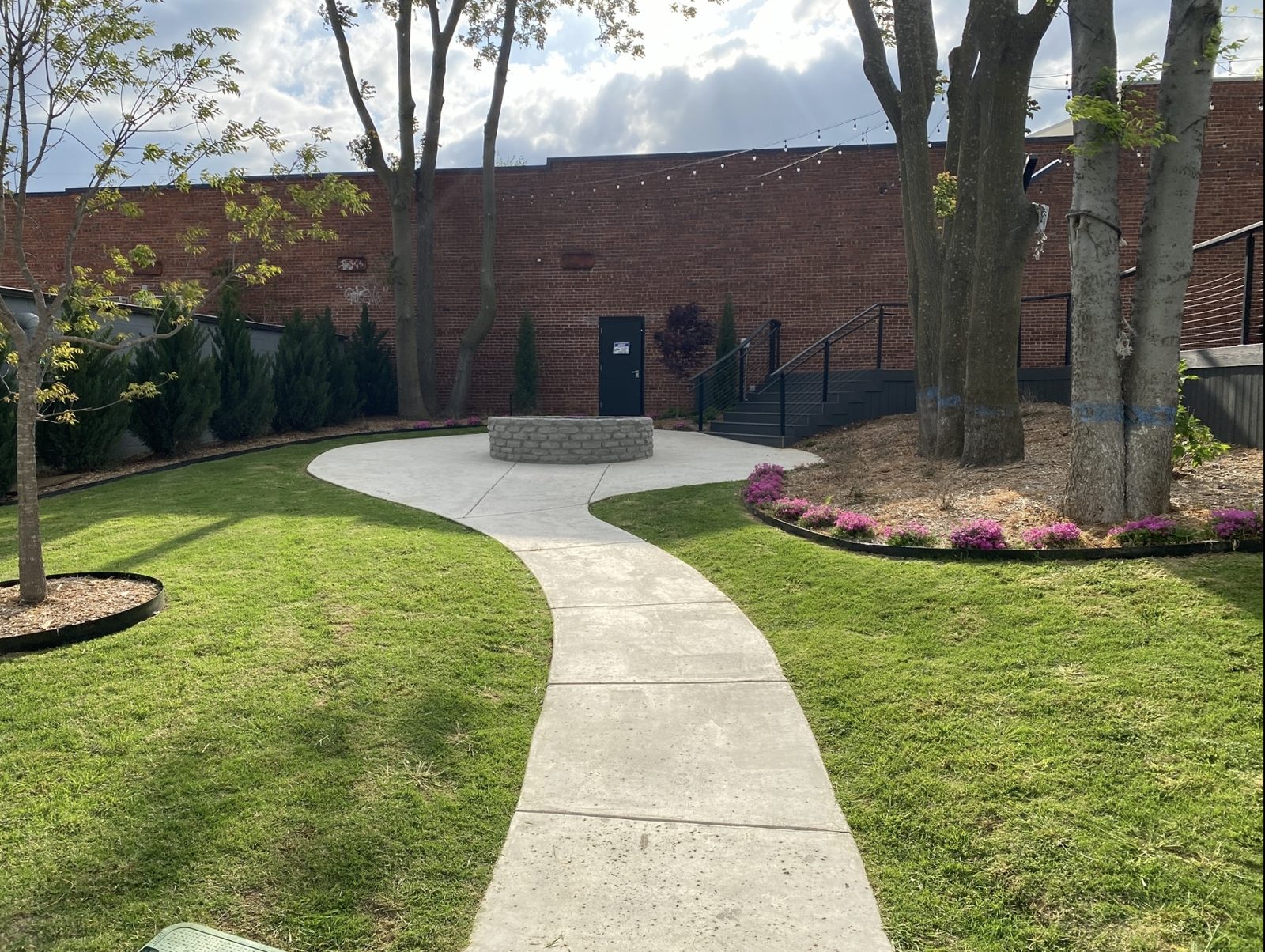 Landscaped courtyard and walkway